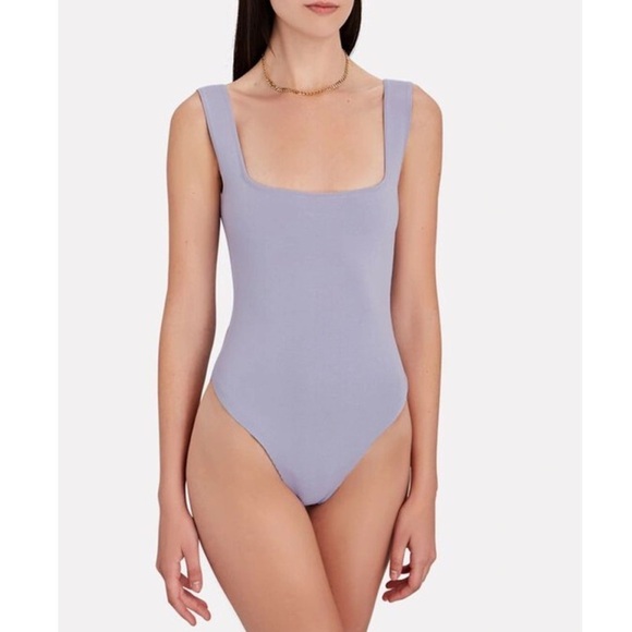 Gauge81 Samos Square Neck Light Purple Knit Crepe Jersey Bodysuit EUC Size Small - Picture 1 of 11